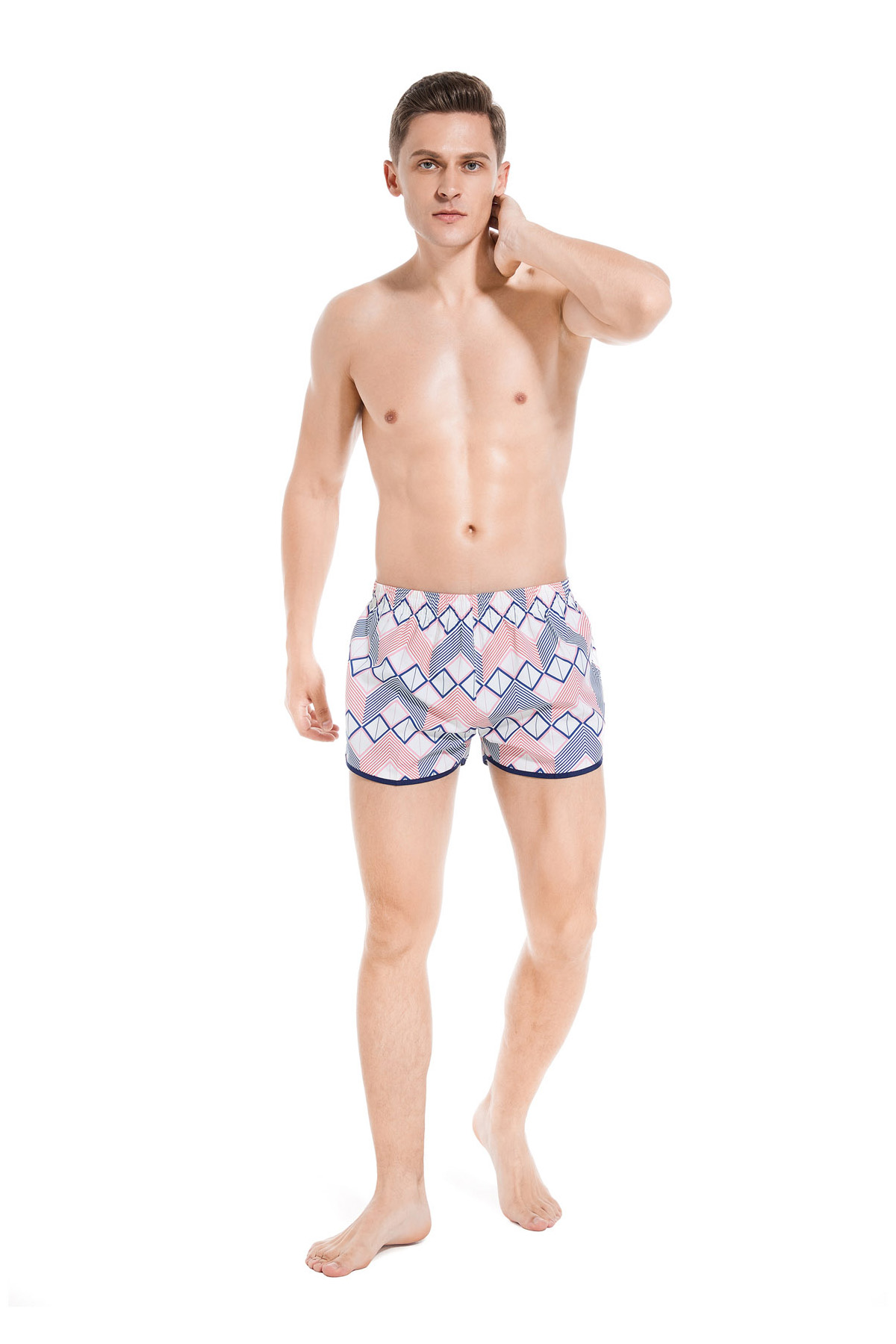 Karler Swimwear Men Beach Shorts S-1442 front pose Karler Swimwear Men Beach Shorts S-1442 front pose