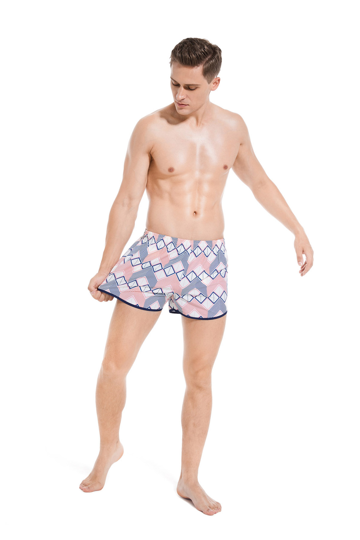Karler Swimwear Men Beach Shorts S-1442 left pose Karler Swimwear Men Beach Shorts S-1442 left pose