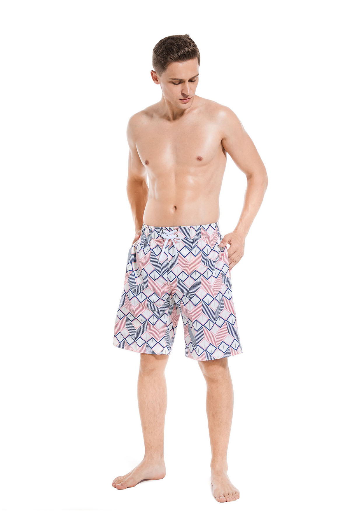 Karler Swimwear Men Beach Shorts S-1970 front pose Karler Swimwear Men Beach Shorts S-1970 front pose
