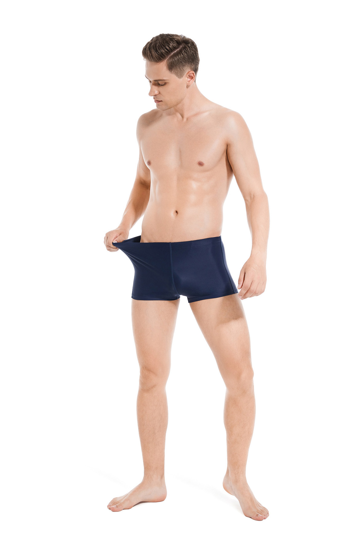Karler Swimwear Men Swim Trunk K-1707 left pose Karler Swimwear Men Swim Trunk K-1707 left pose